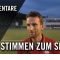 Die Stimmen zum Spiel | 1. FC-TSG Königstein – SV Rot-Weiss Hadamar (1. Runde, Hessenpokal)